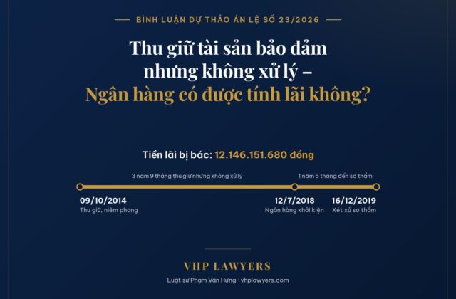 Bình Luận Dự Thảo Án Lệ Số 23/2026 Về Trách Nhiệm Trả Lãi Trong Trường Hợp Ngân Hàng Có Lỗi Trong Việc Thu Giữ, Niêm Phong Tài Sản Bảo Đảm Của Bên Vay
